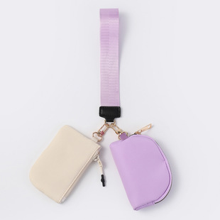 Cross-border LULU Wrist Bag Portable Mini Fashion Color-matching Coin Purse Nylon Waterproof Storage Key Bag