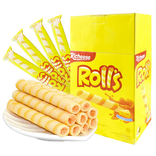 Indonesia imported Richeese cheese cheese heart stick cheese flavor sandwich roll rolls heart-injection biscuits 180 g/box
