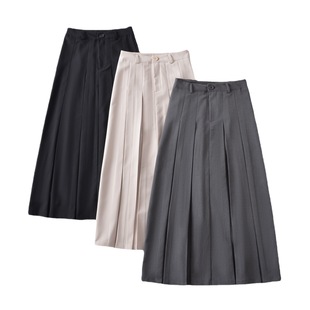 Mid-length high waist pleated skirt for women 2023 autumn American hot girl temperament suit skirt slimming A- line umbrella skirt