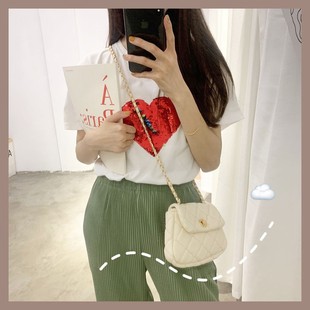 2024 Bag Ins Women's New Shoulder Crossbody Mobile Phone Bag Fashionable All-match Chain Small Square Bag Lingge Cloud Bag