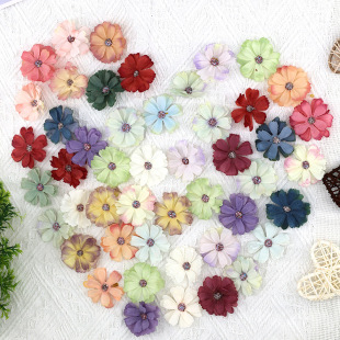 Artificial flower DIY handmade wreath material silk flower fake flower wedding decoration six petal flower opera flower headdress