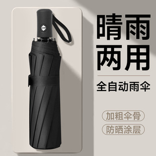 Sunscreen Windproof Rainproof and Rainproof Reinforced Sun Umbrella Classic Black Rubber Umbrella