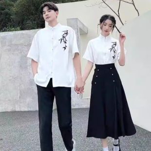 Class clothing antique Chinese clothing female adult ceremony high school students National Day red song competition primary school junior high school recitation chorus performance