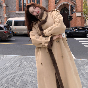 [in stock] Korean fur one long lambswool coat 2C200-8851-P215-K318