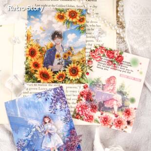 Retro Story Sticker Pack Flower Corner Series Flower Corner Hand Account DIY Material Decorative Stickers 20 6