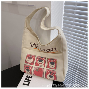 2023 new canvas bag women's large capacity bag student class tote bag coolomi cartoon commuter canvas bag