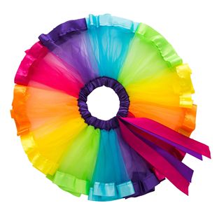Cross-Border Children's Mesh Colorful Skirt Rainbow Tutu Skirt Girls Half-Length Mesh Skirt Cute Sports Children's Clothing
