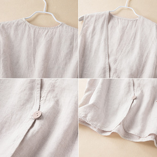 2938 Artistic Original Color Vest Spring and Summer Thin Loose Solid Color Sleeveless Ware Shoulder Wearing All-match Short Vest