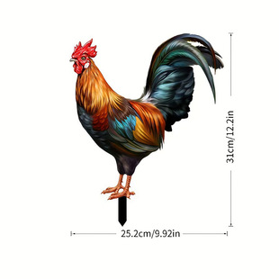 Garden Decoration Animal Card Insertion Simulation Courtyard Rooster Realistic Ground Sculpture Suitable for Farm Lawn Outdoor Card Insertion