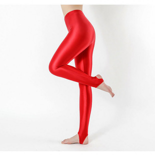 Summer Thin Oil Glossy High Waist Foot Leggings Women's Pants Outer Wear Tight Yoga Sports Dream Domain