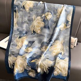Spring and summer new satin long scarves ladies fashion mother scarves travel light shawl sunscreen sand scarf wholesale