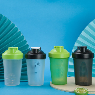 Shake Cup Sports Water Cup for Men and Women Protein Powder Milkshake with Stirring Ball 400Mltritan Plastic Straw Cup