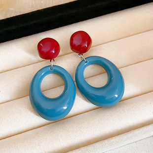 Серебряная игла складки полукруглые U-образные серьги