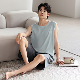 Fadaiqi 2025 Spring and Summer Thin Modal Home Clothes Men's Two-Piece Outfit Comfortable Home Casual