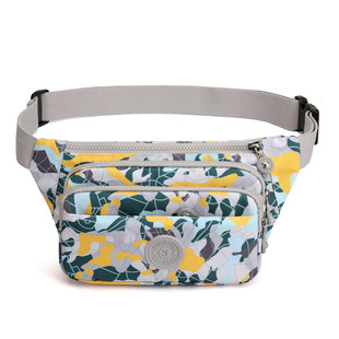 Trendy Outdoor Sports Waist Bag Lightweight Women's Shoulder Backpack Fashionable Water-repellent Nylon Cloth Bag Large Capacity Chest Bag