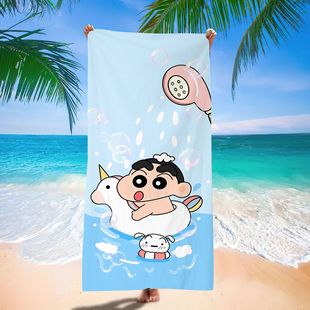 Crayon Shinchan банные полотенца сушеные цифровые новые песочные волокна ультра-тонкая скорость мелки детский пляж