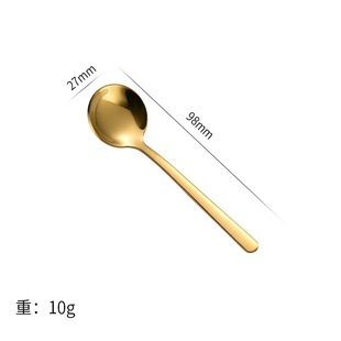 Jieyang 304 stainless steel small round spoon long handle coffee spoon bright wedding gift dessert spoon teaspoon wholesale