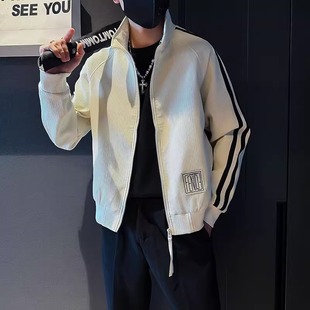 Casual Collar Jacket Men's Autumn and Winter Trendy Brand Embroidered Jacket Men's 2024 New Trendy Men's Jacket