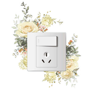 Switch Decorative Sticker Warm Flower Wall Socket Lamp Home Decorations Simple Wallpaper Self-adhesive Wallpaper