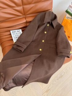 Shenzhen Nanyou Foreign trade original order D home atmosphere retro capable curry gold fashionable generous lazy wool coat coat