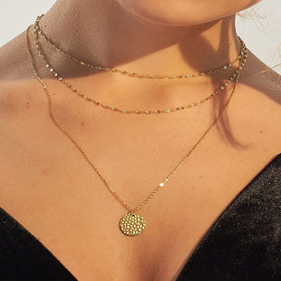 Amazon cross-border new multi-layer clavicle chain temperament fashion clip Pearl personality simple retro necklace