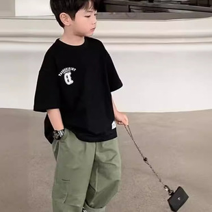 Korean-style Summer Letter Printed Loose Thin Short-sleeved T-shirt Boys and Girls Half-sleeved Trendy Casual Base T-shirt