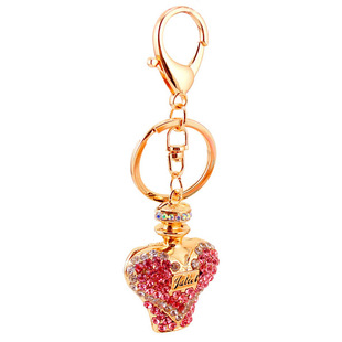 Creative Crystal Diamond Lovely Perfume Bottle Car Keychain Women's Bag Accessories Metal Pendant Gift Girlfriend 078