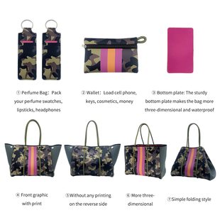 Amazon rubber diving bag striped printed shoulder bag mummy bag storage bag beach fashion beach Women's bag