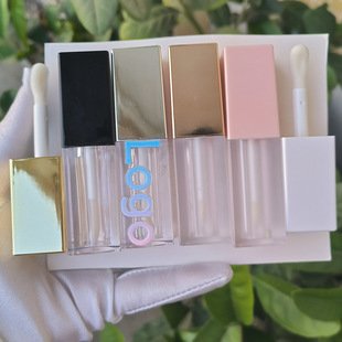 CY057 large brush head 4ml square black gold lip glaze liquid eye shadow lipstick transparent frosted bottle lip gloss tube packaging material