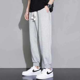 Pants Men's Pants Spring and Autumn Korean Style Loose Grey Sports Pants Men's American Style New Knitted Casual Pants