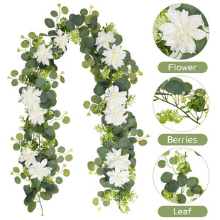 Amazon New Imitation Flower Vine Outdoor Artificial Vine Eucalyptus Leaf Vine Wedding Arch Decoration Imitation Vine