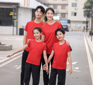 Summer Camp Outdoor Group Travel Family Clothes Running Children's Quick-drying Clothes Marathon Quick-drying T-shirt Custom logo