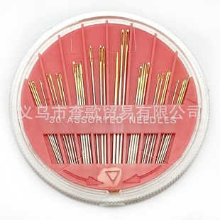 30 gold tail hand sewing black needle box disc gold tail needle box needle sewing thread set accessories household sewing box