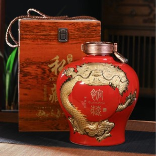 Jingdezhen ceramic wine bottle full set with label liquor bottle 5kg sun chasing double color glaze relief wine jar can be customized