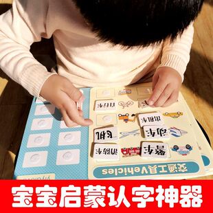 Kindergarten Baby Literacy Card Paste Card Set Teaching Material Literacy Quiet Book Finished Family Early Education Enlightenment