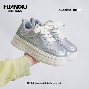 Global Official 2024 New All-match Casual Sneakers Fashionable High-end Breathable Thick Bottom Dopamine Women's Shoes White Shoes