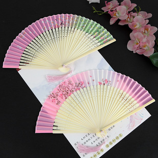Chinese style classical women's portable folding fan disco bar dance fan Hanfu Japanese style opening and closing smooth feel good