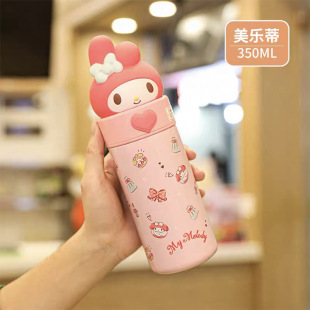 Sanrio Милая изоляция из нержавеющей стали Мелодия Большое Ухо Собака высокое значение цвета девушка сердце девушка детская чашка для воды