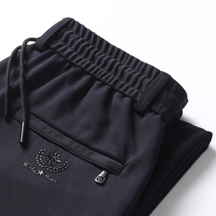 Large Size Sports Casual Pants Men's Autumn and Winter New Loose Men's Pants Elastic High Waist Stretch Middle-aged Dad Long Pants