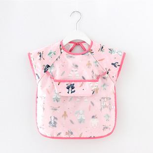 Baby eating coverall summer thin waterproof baby bib girl's bib sleeveless cotton feeding clothes apron