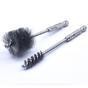 Hexagon handle stainless steel wire brush with handle deburring pipe brush inner hole cleaning polishing rust removal grinding artifact