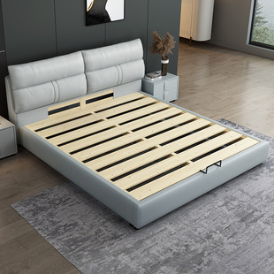 Italian Light Luxury Leather Bed Modern Simple 1.8 m Nordic Double Bed 1.5 m Storage Bed Master Bedroom Bed Factory Wholesale