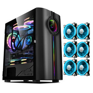 Play Jia unlimited player chassis with light bar MATX motherboard 240 water-cooled side through the game desktop computer chassis