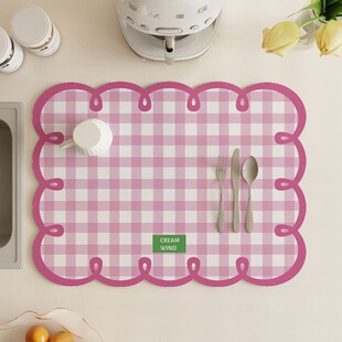 Cross-border Special-shaped Mat Small Fresh Kitchen Drain Mat Household Anti-scalding and Heat-insulating Dining Table Mat Water Absorbent Quick-drying Placemat