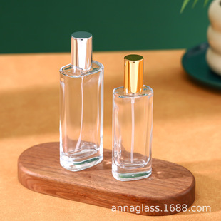 in stock wholesale flat square perfume bottle glass bayonet perfume spray bottle fine mist transparent perfume bottle 35ml