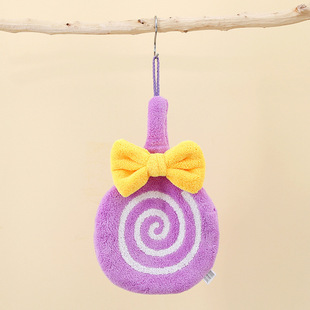 Wipe towel coral fleece can be hung kitchen bathroom wipe towel hand cloth cute quick-drying absorbent wipe handkerchief wholesale
