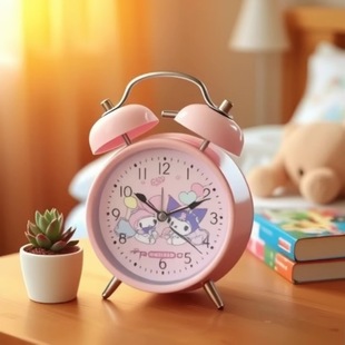 Трансграничный взрыв Sanrio мультфильм бесшумный будильник металлический 4-дюймовый большой объем для студентов дети часы оптом Kulo