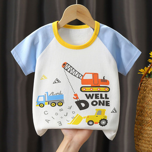 Children's short sleeve cotton summer new children's T-shirt breathable cartoon boys and girls short sleeve Korean children's clothing wholesale