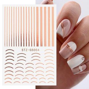 FULL BEAUTY cross-border new nail stickers black and white line modeling wave adhesive nail stickers wholesale