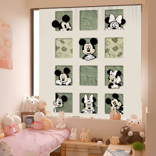 Cute Mickey Cartoon Non-perforated Hanging Cloth Velcro Wall Cloth Bedroom Curtain Background Wall Cabinet Decoration